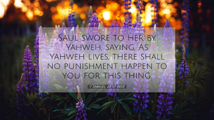 Picture 07 - 1 Samuel 28:10 WEB Desktop Wallpaper - Saul swore to her by Yahweh, saying, As Yahweh - Desktop Bible Verse Wallpaper