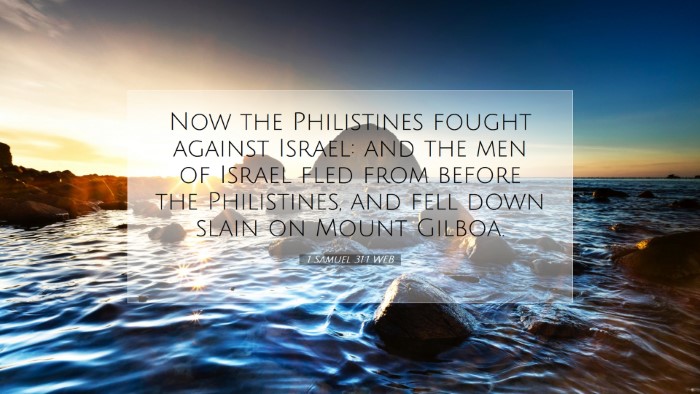 Picture 07 - 1 Samuel 31:1 WEB Desktop Wallpaper - Now the Philistines fought against Israel: and - Desktop Bible Verse Wallpaper