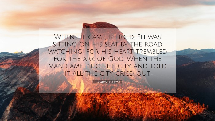 Picture 07 - 1 Samuel 4:13 WEB Desktop Wallpaper - When he came, behold, Eli was sitting on his seat - Desktop Bible Verse Wallpaper