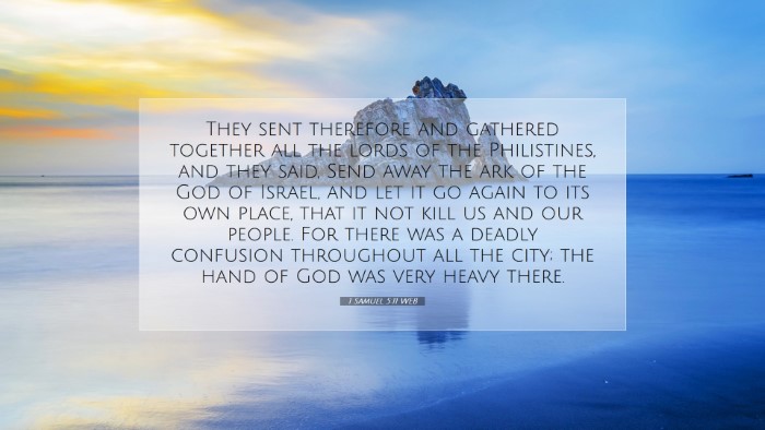 Picture 07 - 1 Samuel 5:11 WEB Desktop Wallpaper - They sent therefore and gathered together all the - Desktop Bible Verse Wallpaper
