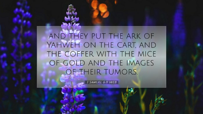 Picture 07 - 1 Samuel 6:11 WEB Desktop Wallpaper - and they put the ark of Yahweh on the cart, and - Desktop Bible Verse Wallpaper