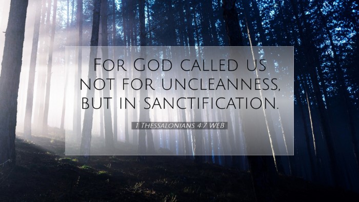 Picture 07 - 1 Thessalonians 4:7 WEB Desktop Wallpaper - For God called us not for uncleanness, but in - Desktop Bible Verse Wallpaper
