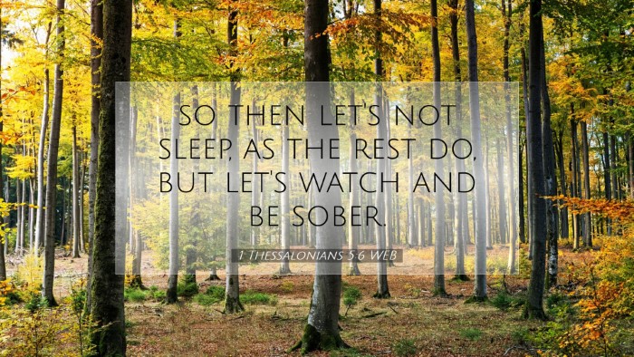 Picture 07 - 1 Thessalonians 5:6 WEB Desktop Wallpaper - so then let's not sleep, as the rest do, but - Desktop Bible Verse Wallpaper