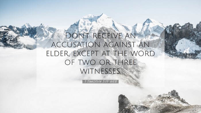 Picture 07 - 1 Timothy 5:19 WEB Desktop Wallpaper - Don't receive an accusation against an elder, - Desktop Bible Verse Wallpaper