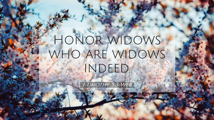 Picture 07 - 1 Timothy 5:3 WEB Desktop Wallpaper - Honor widows who are widows - Desktop Bible Verse Wallpaper