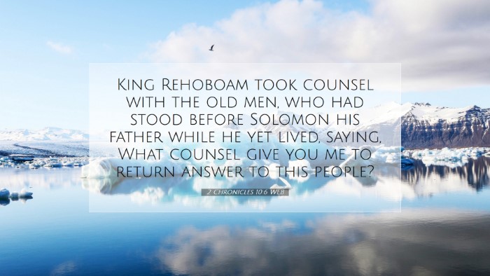 Picture 07 - 2 Chronicles 10:6 WEB Desktop Wallpaper - King Rehoboam took counsel with the old men, who - Desktop Bible Verse Wallpaper