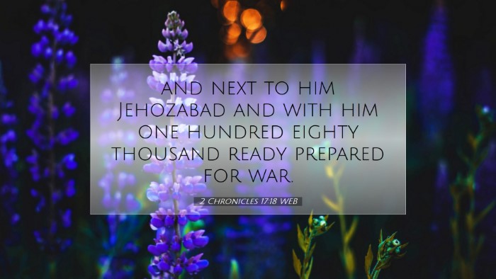 Picture 07 - 2 Chronicles 17:18 WEB Desktop Wallpaper - and next to him Jehozabad and with him one - Desktop Bible Verse Wallpaper