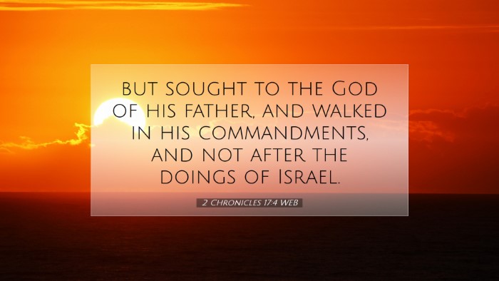 Picture 07 - 2 Chronicles 17:4 WEB Desktop Wallpaper - but sought to the God of his father, and walked - Desktop Bible Verse Wallpaper