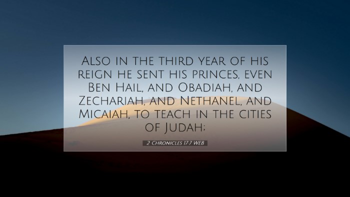 Picture 07 - 2 Chronicles 17:7 WEB Desktop Wallpaper - Also in the third year of his reign he sent his - Desktop Bible Verse Wallpaper