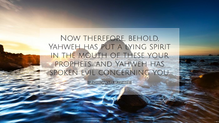 Picture 07 - 2 Chronicles 18:22 WEB Desktop Wallpaper - Now therefore, behold, Yahweh has put a lying - Desktop Bible Verse Wallpaper