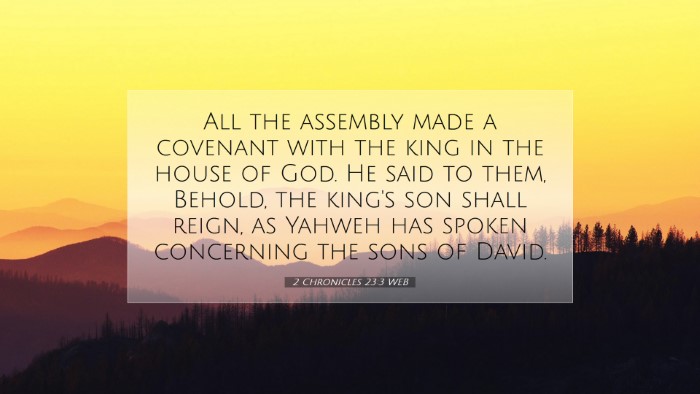 Picture 07 - 2 Chronicles 23:3 WEB Desktop Wallpaper - All the assembly made a covenant with the king in - Desktop Bible Verse Wallpaper