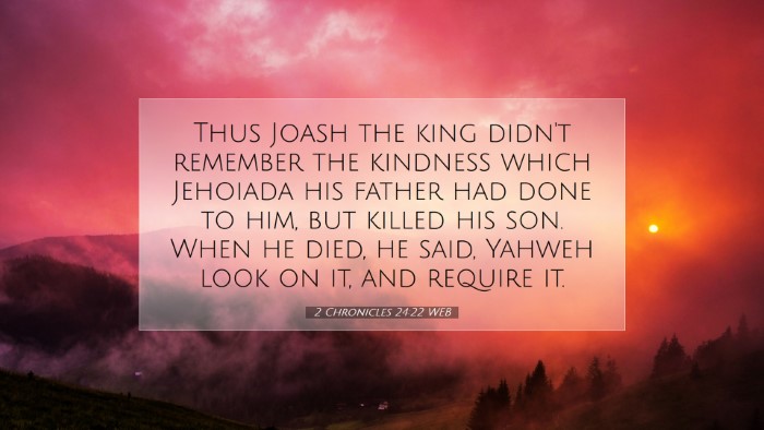 Picture 07 - 2 Chronicles 24:22 WEB Desktop Wallpaper - Thus Joash the king didn't remember the kindness - Desktop Bible Verse Wallpaper