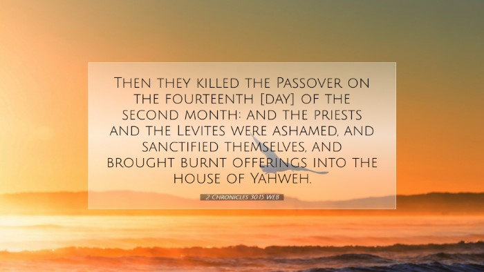 Picture 07 - 2 Chronicles 30:15 WEB Desktop Wallpaper - Then they killed the Passover on the fourteenth - Desktop Bible Verse Wallpaper