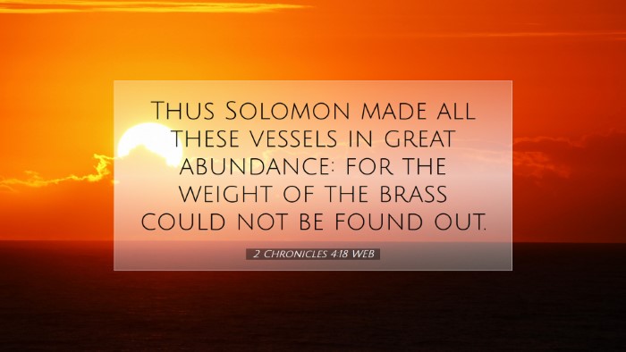 Picture 07 - 2 Chronicles 4:18 WEB Desktop Wallpaper - Thus Solomon made all these vessels in great - Desktop Bible Verse Wallpaper