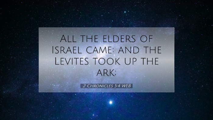 Picture 07 - 2 Chronicles 5:4 WEB Desktop Wallpaper - All the elders of Israel came: and the Levites - Desktop Bible Verse Wallpaper