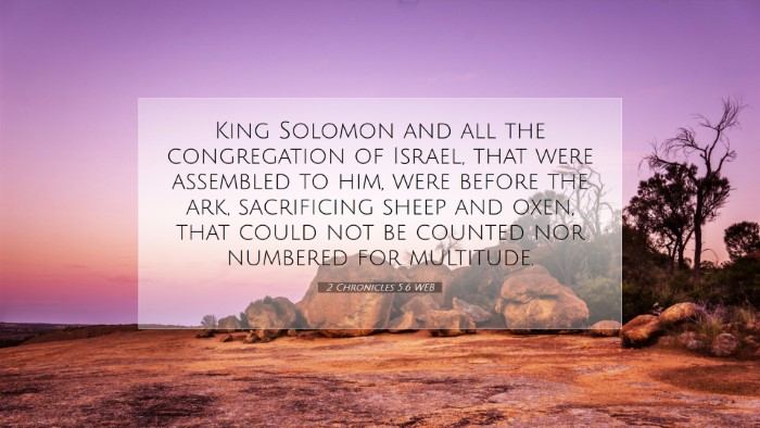Picture 07 - 2 Chronicles 5:6 WEB Desktop Wallpaper - King Solomon and all the congregation of Israel, - Desktop Bible Verse Wallpaper