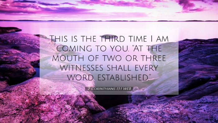 Picture 07 - 2 Corinthians 13:1 WEB Desktop Wallpaper - This is the third time I am coming to you. 