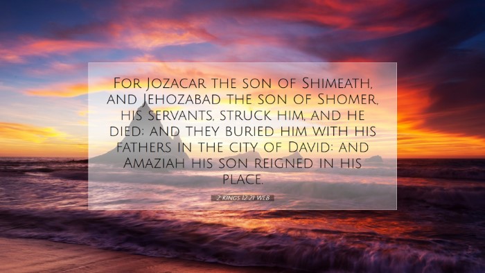 Picture 07 - 2 Kings 12:21 WEB Desktop Wallpaper - For Jozacar the son of Shimeath, and Jehozabad - Desktop Bible Verse Wallpaper