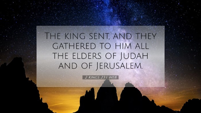 Picture 07 - 2 Kings 23:1 WEB Desktop Wallpaper - The king sent, and they gathered to him all the - Desktop Bible Verse Wallpaper
