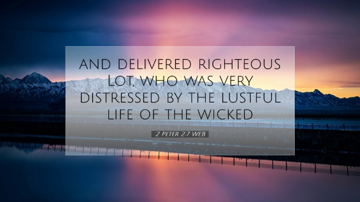 Picture 07 - 2 Peter 2:7 WEB Desktop Wallpaper - and delivered righteous Lot, who was very - Desktop Bible Verse Wallpaper