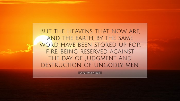 Picture 07 - 2 Peter 3:7 WEB Desktop Wallpaper - But the heavens that now are, and the earth, by - Desktop Bible Verse Wallpaper