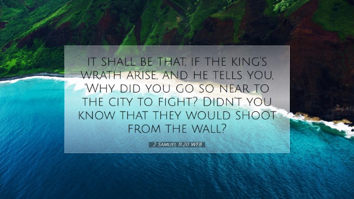 Picture 07 - 2 Samuel 11:20 WEB Desktop Wallpaper - it shall be that, if the king's wrath arise, and - Desktop Bible Verse Wallpaper