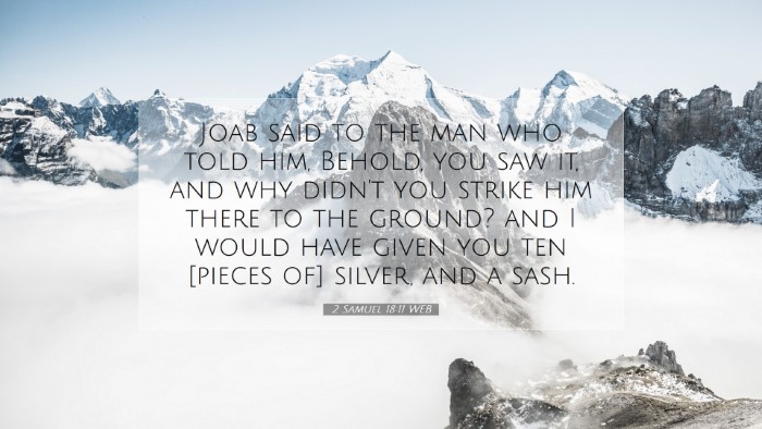 Picture 07 - 2 Samuel 18:11 WEB Desktop Wallpaper - Joab said to the man who told him, Behold, you - Desktop Bible Verse Wallpaper