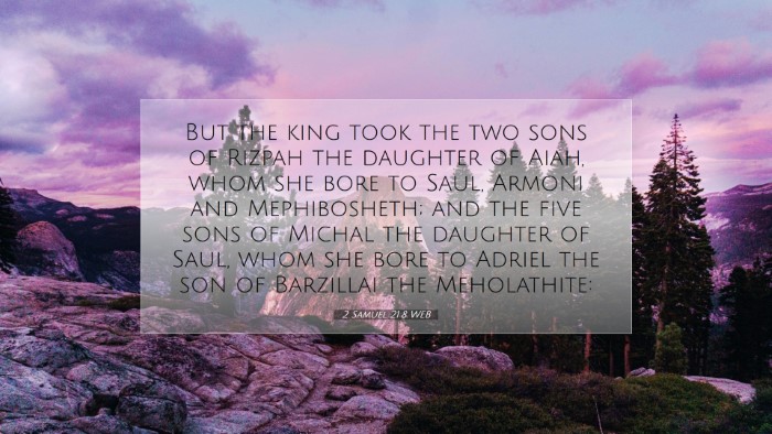 Picture 07 - 2 Samuel 21:8 WEB Desktop Wallpaper - But the king took the two sons of Rizpah the - Desktop Bible Verse Wallpaper