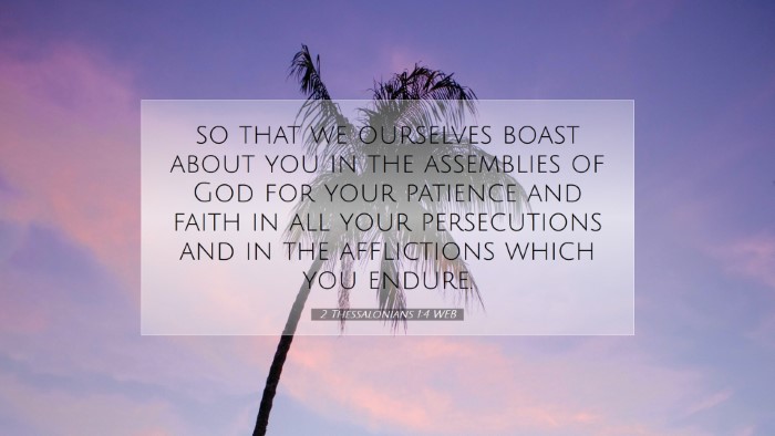 Picture 07 - 2 Thessalonians 1:4 WEB Desktop Wallpaper - so that we ourselves boast about you in the - Desktop Bible Verse Wallpaper