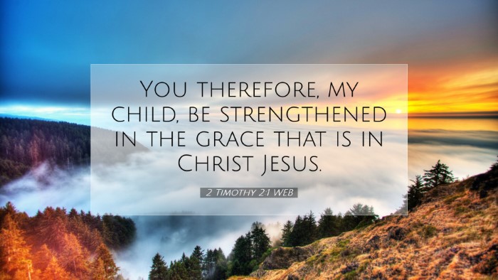 Picture 07 - 2 Timothy 2:1 WEB Desktop Wallpaper - You therefore, my child, be strengthened in the - Desktop Bible Verse Wallpaper