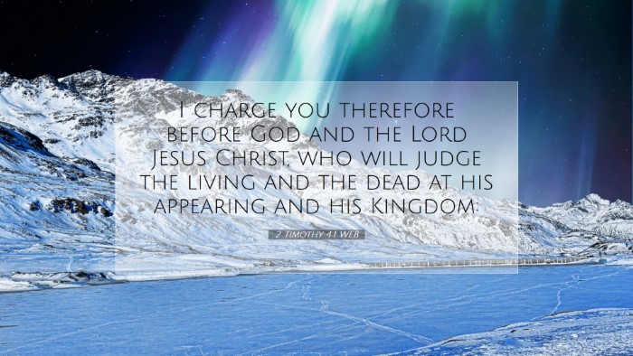 Picture 07 - 2 Timothy 4:1 WEB Desktop Wallpaper - I charge you therefore before God and the Lord - Desktop Bible Verse Wallpaper