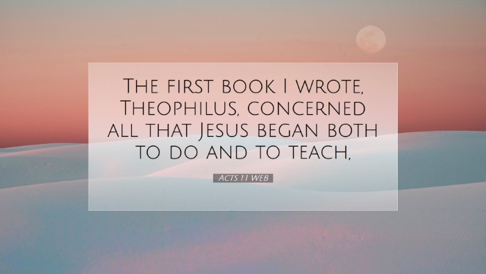 Picture 07 - Acts 1:1 WEB Desktop Wallpaper - The first book I wrote, Theophilus, concerned all - Desktop Bible Verse Wallpaper