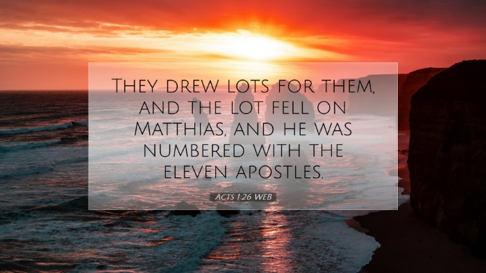 Picture 07 - Acts 1:26 WEB Desktop Wallpaper - They drew lots for them, and the lot fell on - Desktop Bible Verse Wallpaper