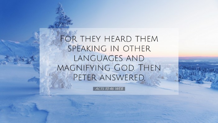Picture 07 - Acts 10:46 WEB Desktop Wallpaper - For they heard them speaking in other languages - Desktop Bible Verse Wallpaper