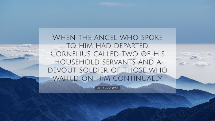 Picture 07 - Acts 10:7 WEB Desktop Wallpaper - When the angel who spoke to him had departed, - Desktop Bible Verse Wallpaper