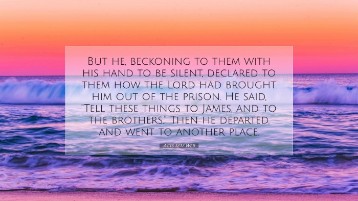 Picture 07 - Acts 12:17 WEB Desktop Wallpaper - But he, beckoning to them with his hand to be - Desktop Bible Verse Wallpaper