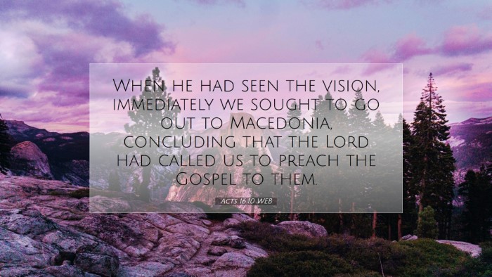 Picture 07 - Acts 16:10 WEB Desktop Wallpaper - When he had seen the vision, immediately we - Desktop Bible Verse Wallpaper