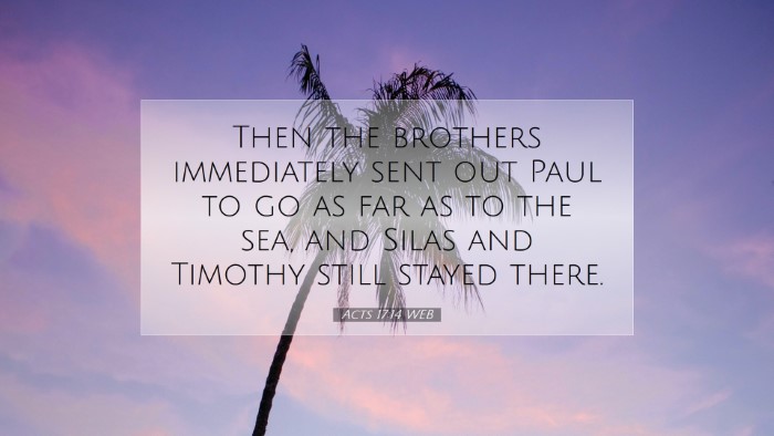 Picture 07 - Acts 17:14 WEB Desktop Wallpaper - Then the brothers immediately sent out Paul to go - Desktop Bible Verse Wallpaper