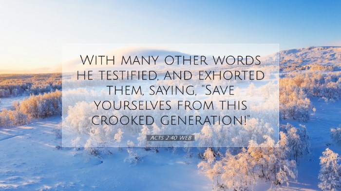 Picture 07 - Acts 2:40 WEB Desktop Wallpaper - With many other words he testified, and exhorted - Desktop Bible Verse Wallpaper