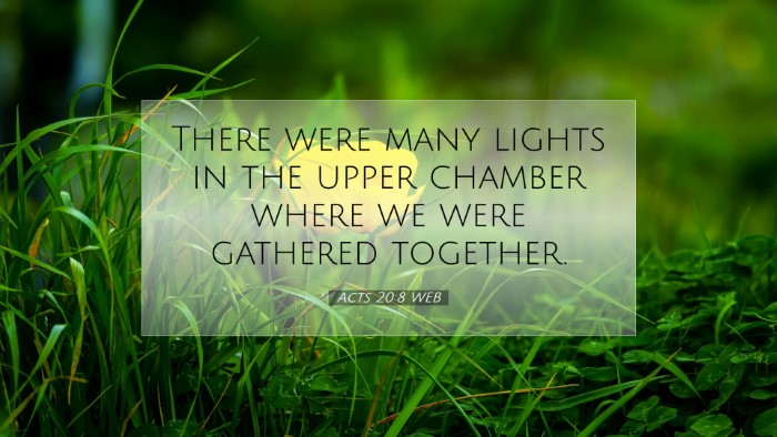 Picture 07 - Acts 20:8 WEB Desktop Wallpaper - There were many lights in the upper chamber where - Desktop Bible Verse Wallpaper