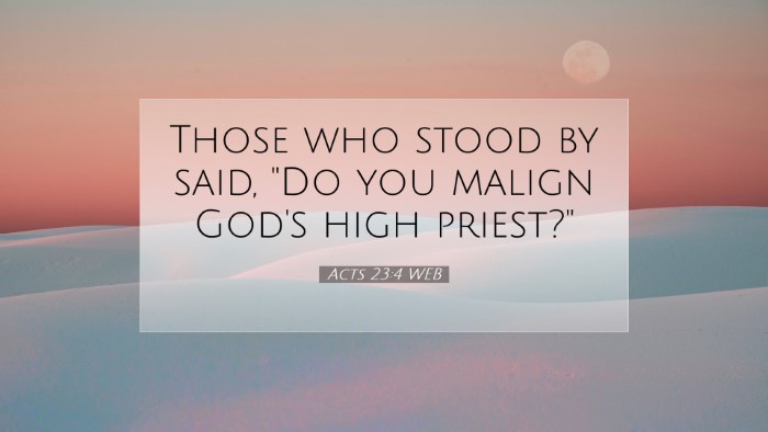 Picture 07 - Acts 23:4 WEB Desktop Wallpaper - Those who stood by said, 