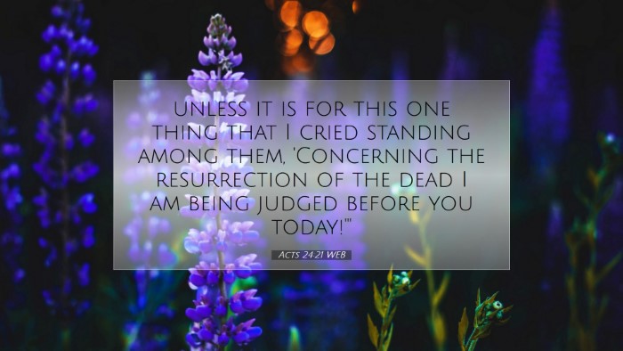 Picture 07 - Acts 24:21 WEB Desktop Wallpaper - unless it is for this one thing that I cried - Desktop Bible Verse Wallpaper
