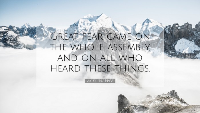 Picture 07 - Acts 5:11 WEB Desktop Wallpaper - Great fear came on the whole assembly, and on all - Desktop Bible Verse Wallpaper