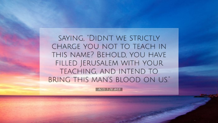 Picture 07 - Acts 5:28 WEB Desktop Wallpaper - saying, 