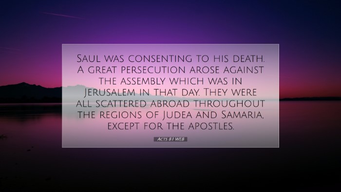 Picture 07 - Acts 8:1 WEB Desktop Wallpaper - Saul was consenting to his death. A great - Desktop Bible Verse Wallpaper
