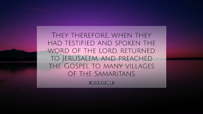 Picture 07 - Acts 8:25 WEB Desktop Wallpaper - They therefore, when they had testified and - Desktop Bible Verse Wallpaper