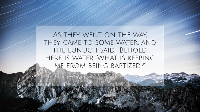 Picture 07 - Acts 8:36 WEB Desktop Wallpaper - As they went on the way, they came to some water, - Desktop Bible Verse Wallpaper