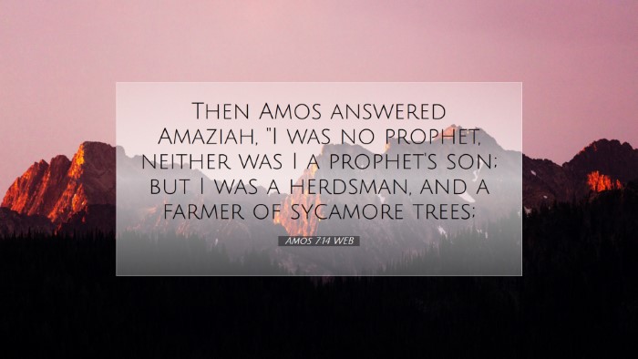 Picture 07 - Amos 7:14 WEB Desktop Wallpaper - Then Amos answered Amaziah, 