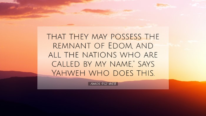 Picture 07 - Amos 9:12 WEB Desktop Wallpaper - that they may possess the remnant of Edom, and - Desktop Bible Verse Wallpaper