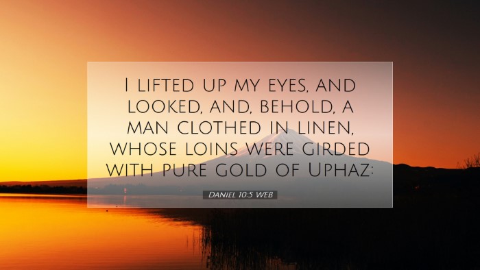 Picture 07 - Daniel 10:5 WEB Desktop Wallpaper - I lifted up my eyes, and looked, and, behold, a - Desktop Bible Verse Wallpaper
